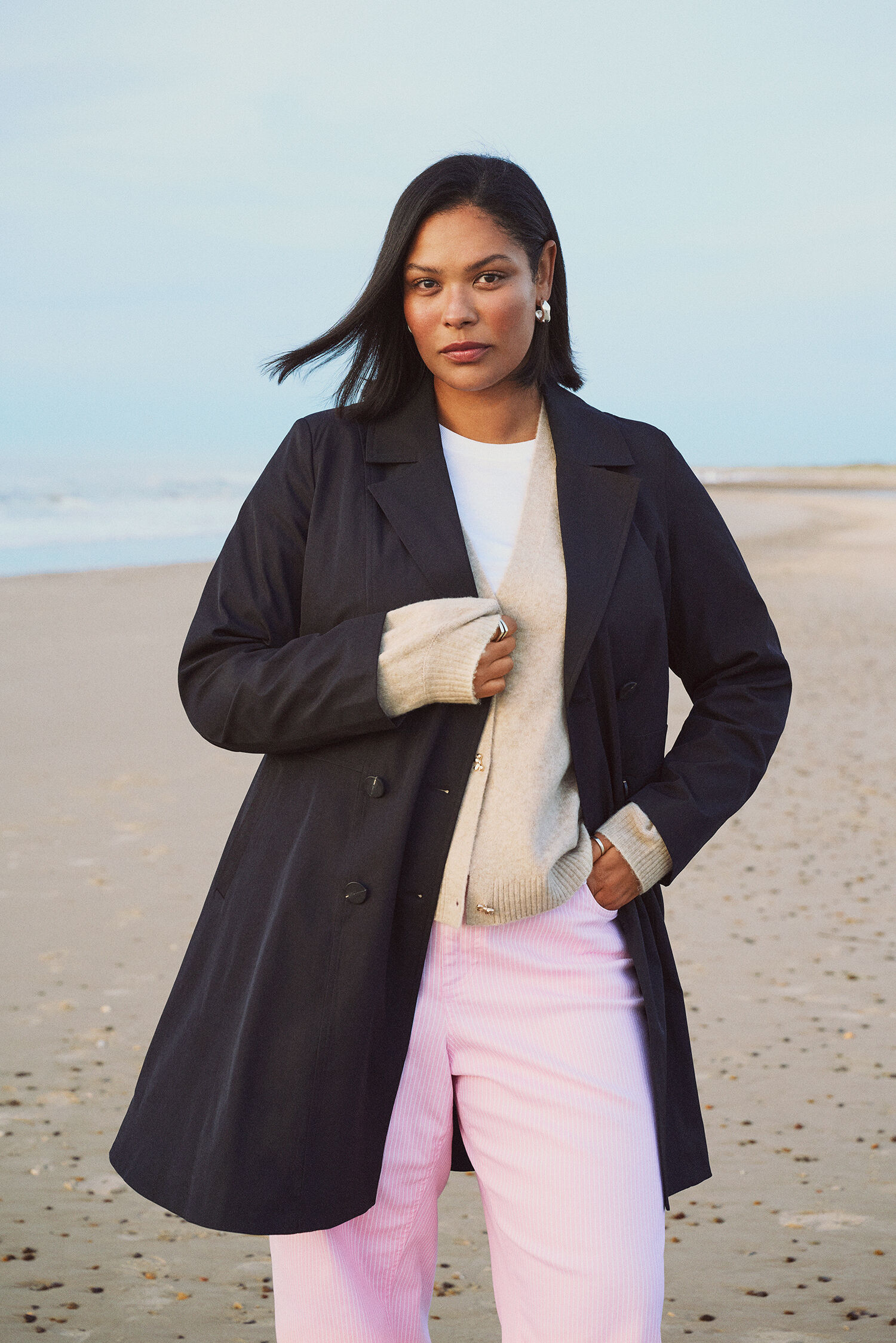 Zizzi Trench-coat noir, , Model