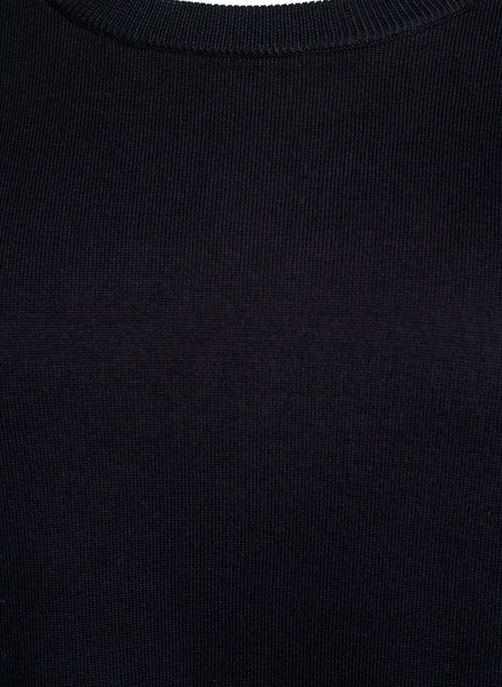 chemisier maille à manches courtes et petits nœuds, Noir, Packshot image number 2