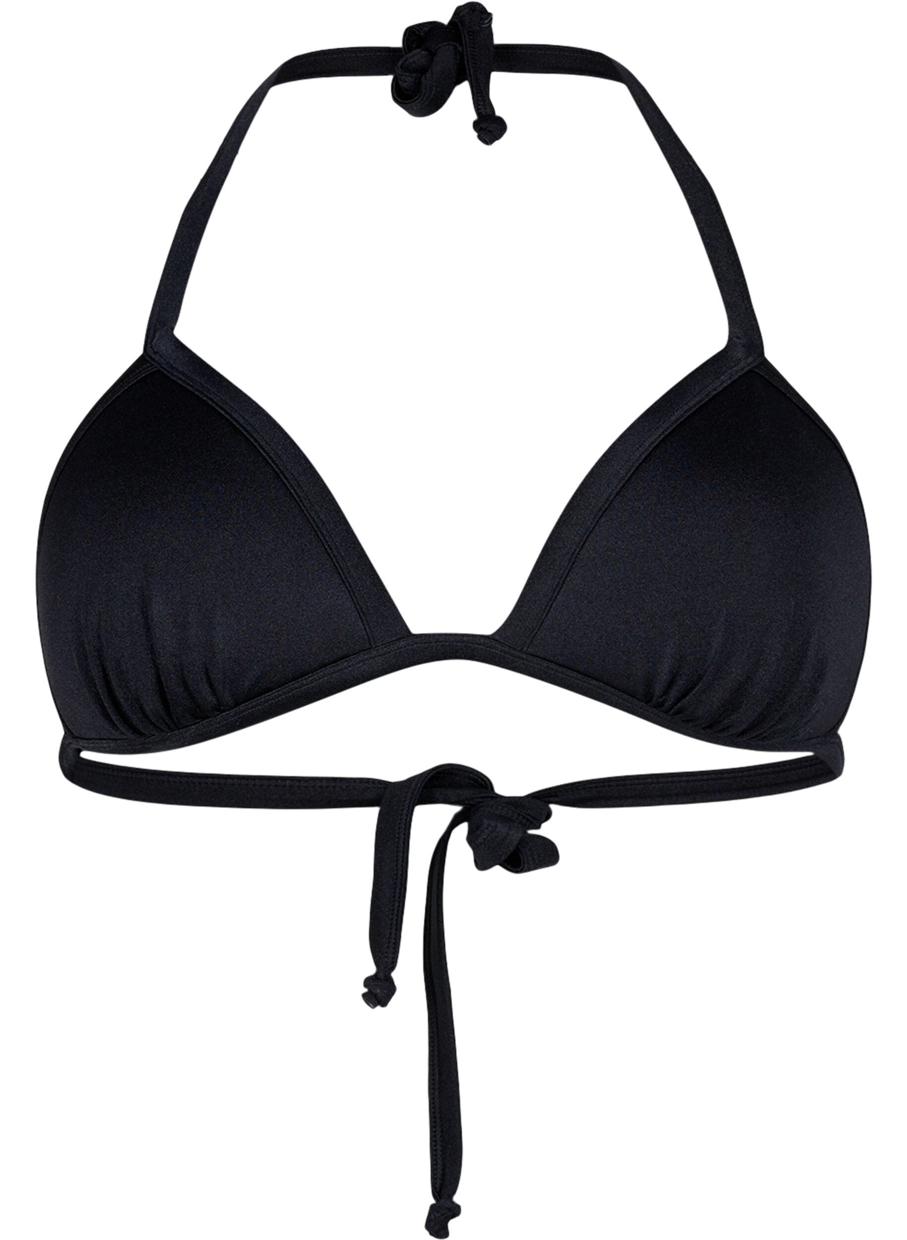 Zizzi Soutien-gorge de bikini triangle solide, Noir, Packshot image number 0
