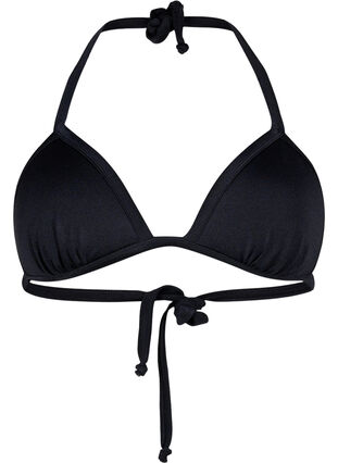 Soutien-gorge de bikini triangle solide, Black, Packshot image number 0