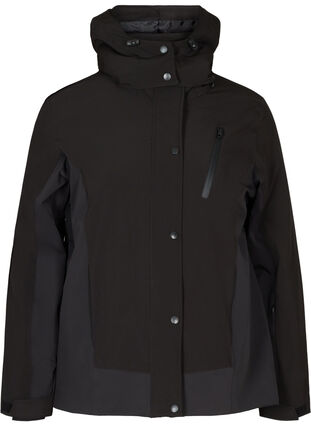 Veste de ski avec capuche amovible, Black w black, Packshot image number 0