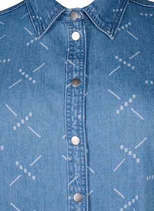 Veste en jean ample avec motif, Light blue denim, Packshot image number 2