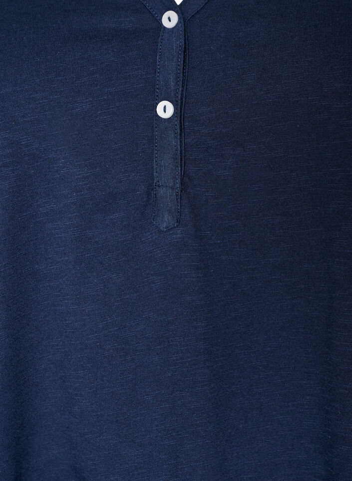 T-shirt met knoopdetail, Blauw, Packshot image number 2