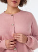 Cardigan en maille douce avec boutons dor&eacute;s, Rose poudr&eacute;e, Model image number 3