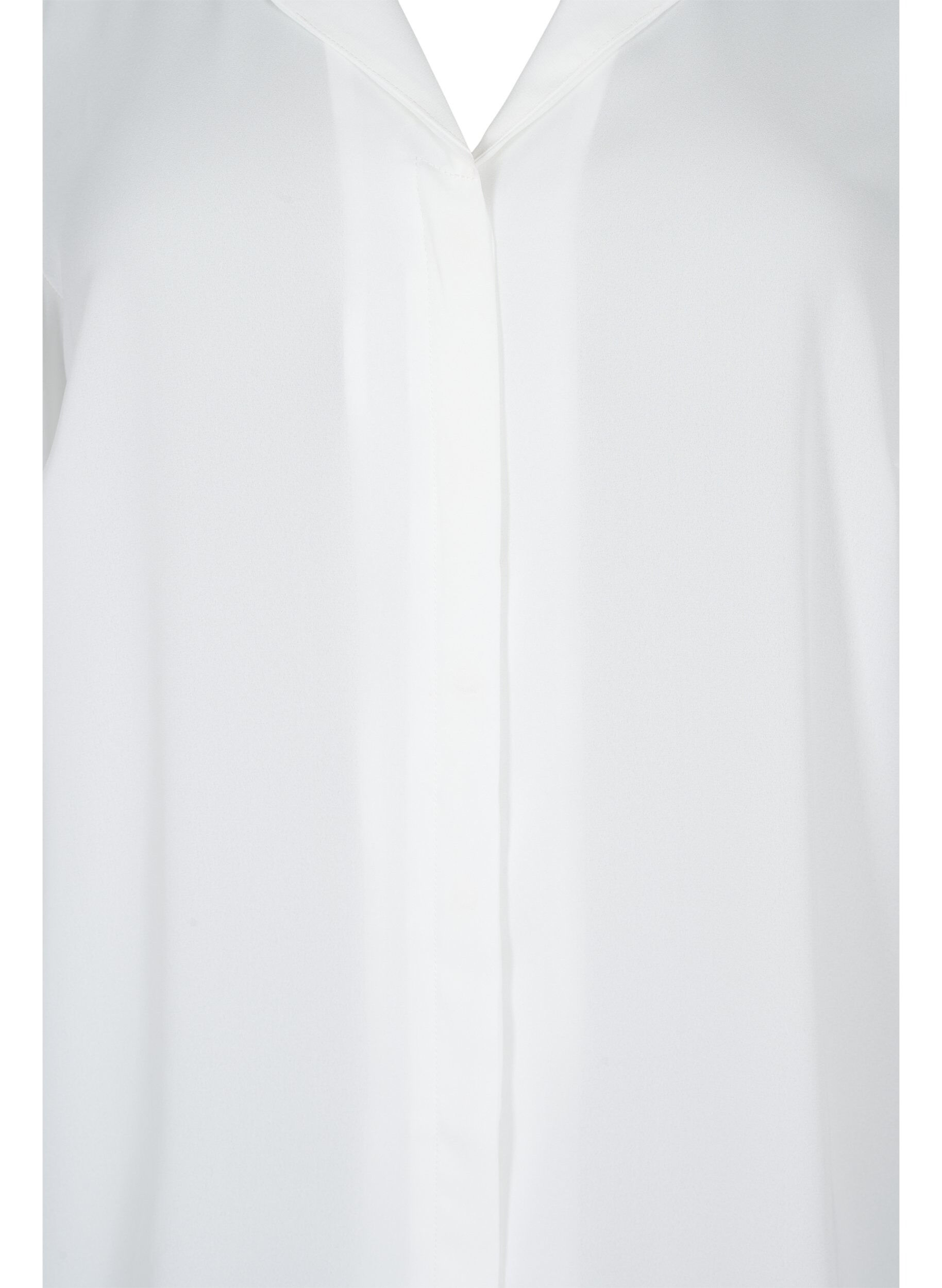 ZizziEffen shirt met V-hals, Bright White, Packshot image number 2