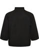 Gebreide blouse van een viscosemix met col, Zwart, Packshot image number 1
