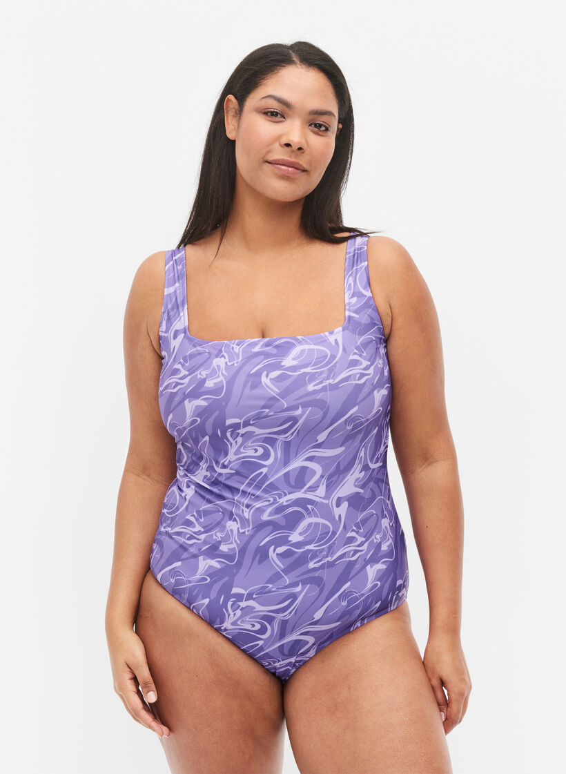 Maillot de bain avec imprimé, Swirl Print, Model image number 0
