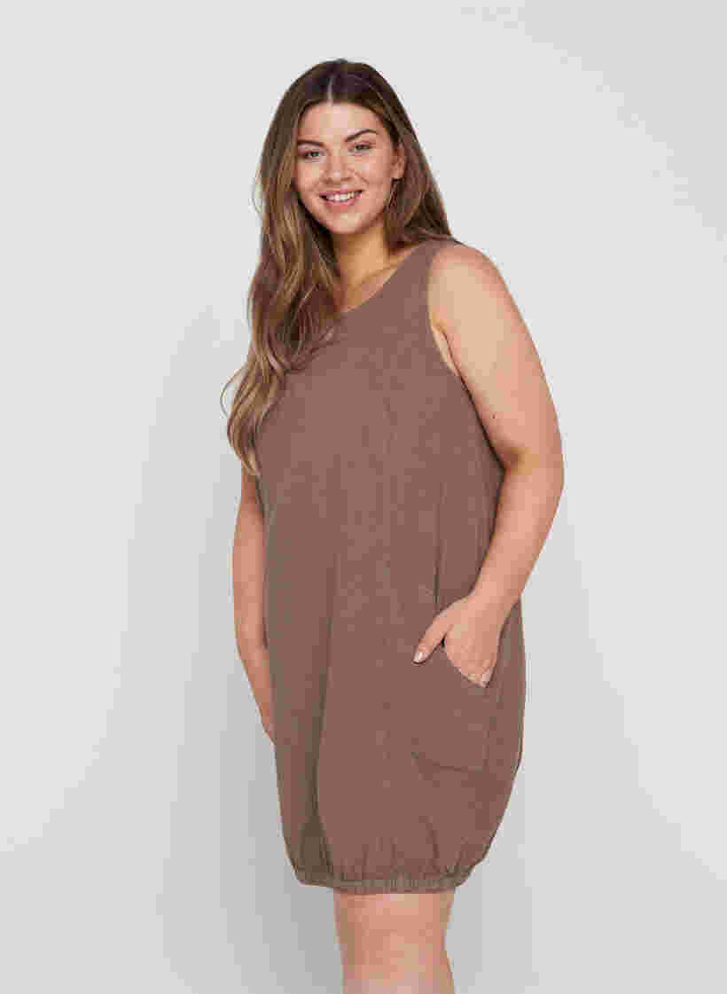 Mouwloze katoenen jurk, Falcon, Model image number 0
