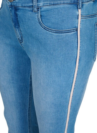Cropped Sanna jeans met streep in de zijkant, Light blue denim, Packshot image number 2