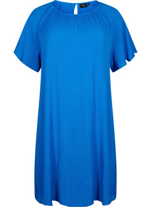 Robe en viscose à manches courtes, Victoria blue, Packshot image number 0