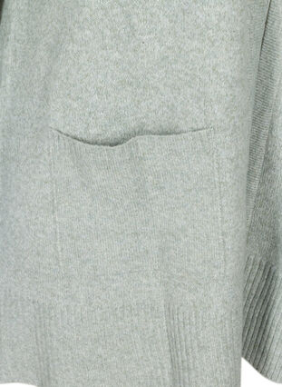 Gemēleerd gebreid vest met zakken, Shadow Mel., Packshot image number 3