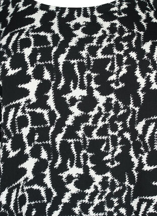 FLASH - Blouse met korte mouwen en print, Black White AOP, Packshot image number 2
