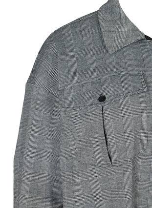 Chemise longue à carreaux avec poches poitrine, Black Check , Packshot image number 3