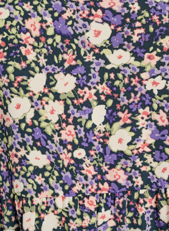 Robe &agrave; manches courtes coupe trap&egrave;ze avec d&eacute;coupes, Violet, Packshot image number 2