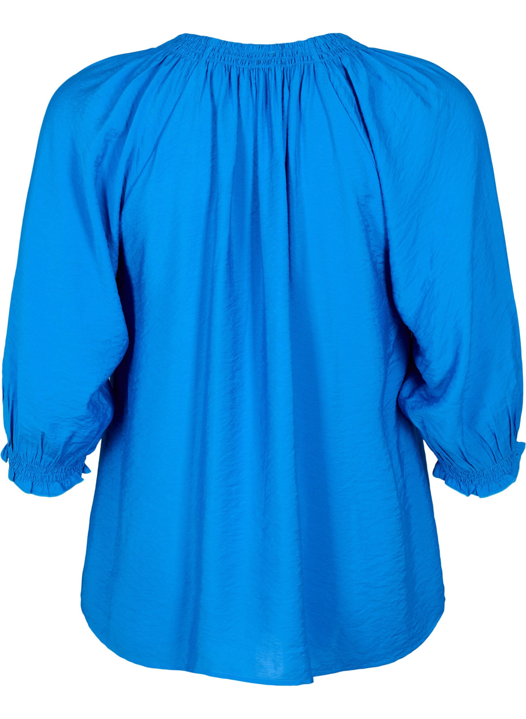 ZizziA-lijn viscose blouse met 3/4 mouw, Strong Blue, Packshot image number 1