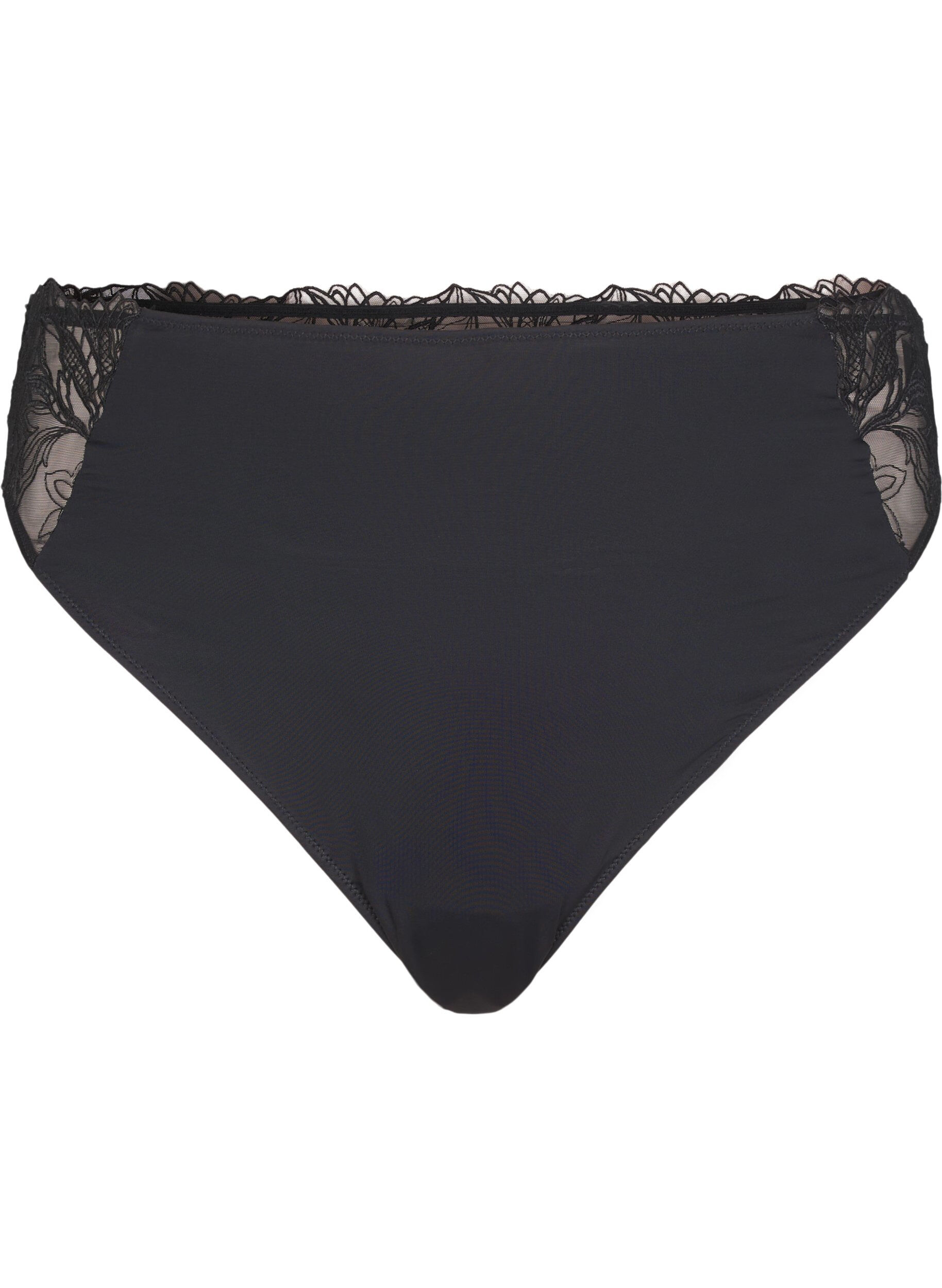 ZizziString en microfibre avec dentelle, Noir, Packshot image number 0