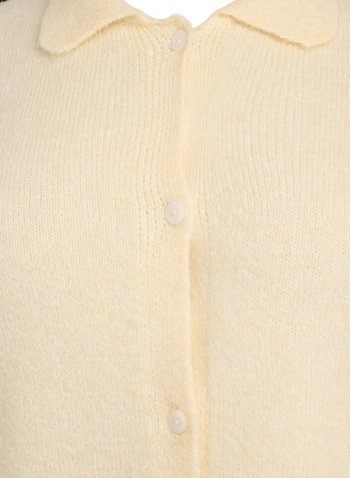 Cardigan en maille avec col et boutons, Jaune clair, Packshot image number 2