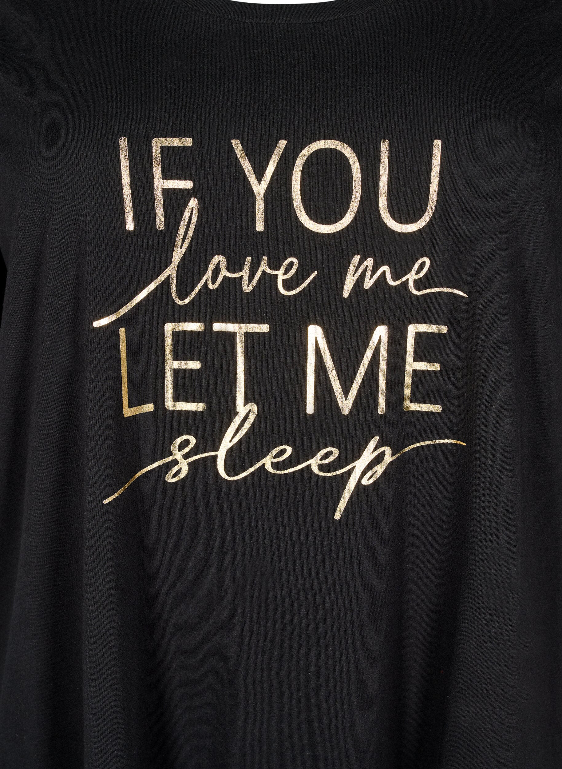 Zizzi Chemise de nuit &agrave; manches courtes en coton biologique, Noir, Packshot image number 2