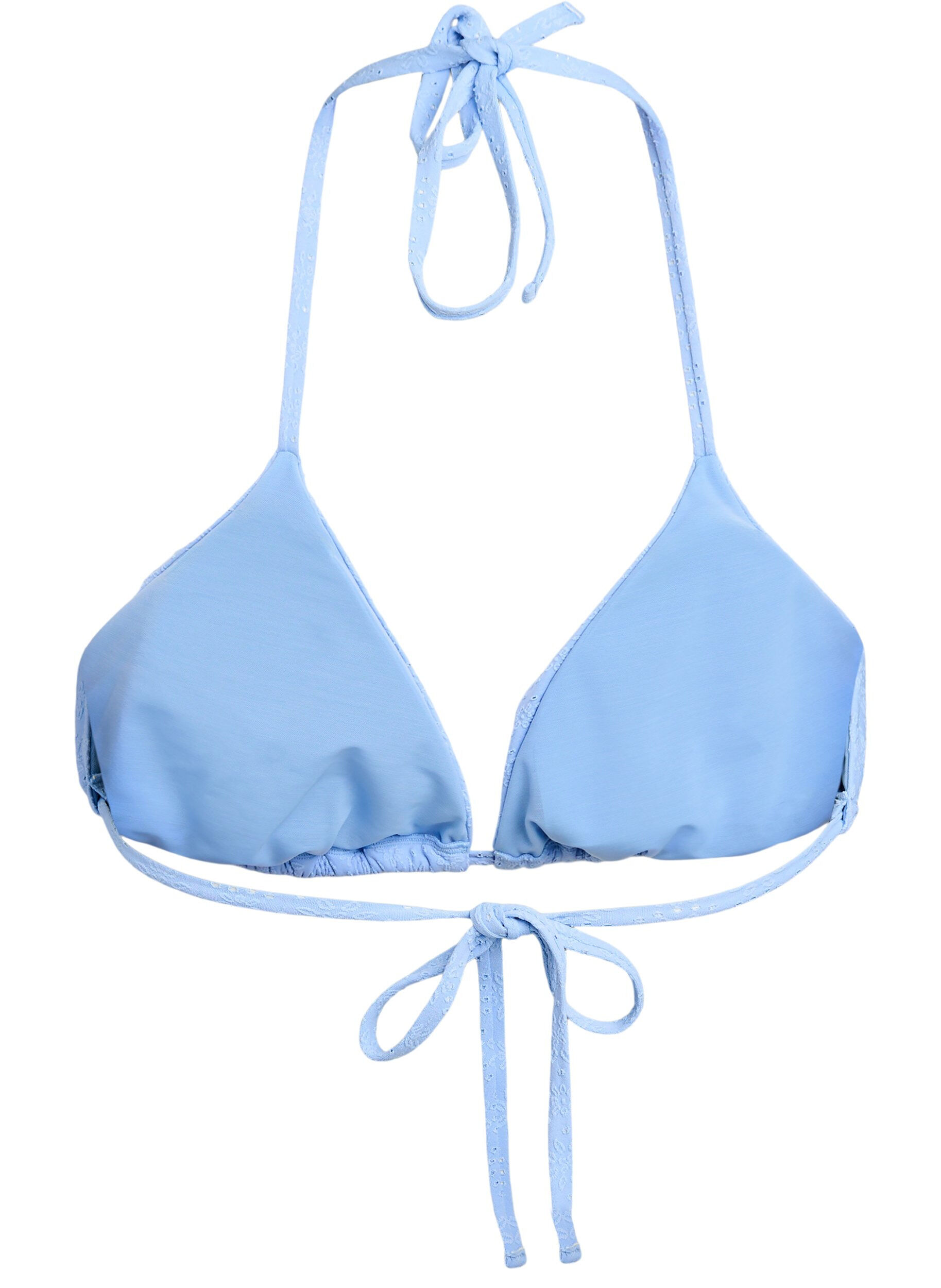 ZizziTriangle bikinitop met een gestructureerd patroon, Blauw, Packshot image number 1