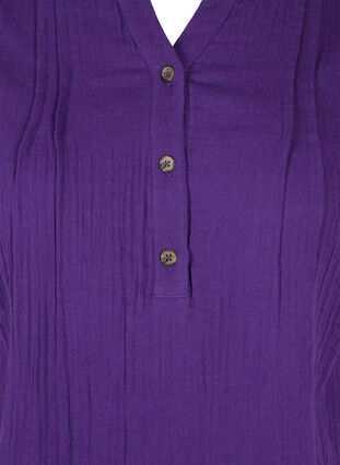 Haut en coton avec boutons, Violet Indigo, Packshot image number 2