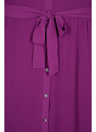 Robe chemise plissée avec ceinture à nouer, Grape Juice, Packshot image number 2