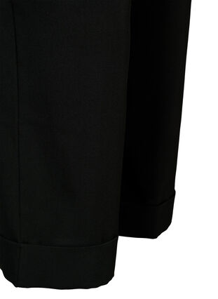 Broek met hoge taille en omslag, Black, Packshot image number 3
