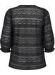 Chemisier avec motif à trous et manches 3/4, Noir, Packshot image number 1