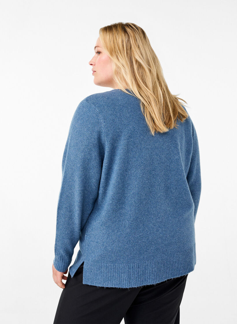  Chemisier en tricot avec col en V, Bering S. White Mel., Model image number 1