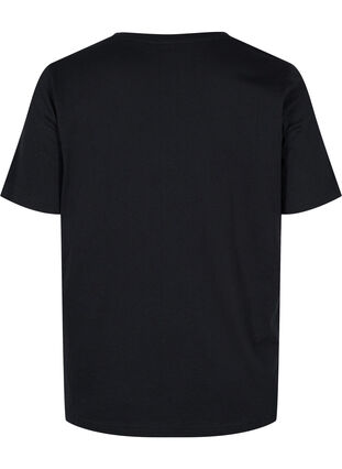 Gemêleerd T-shirt met korte mouwen, Black, Packshot image number 1