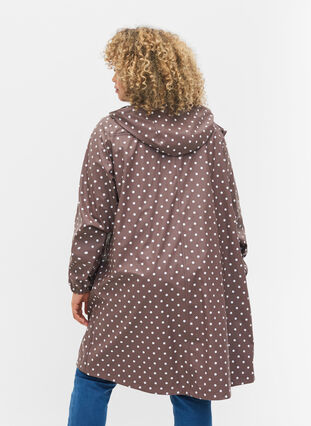 Veste de pluie à pois avec capuche, Iron W/White dot, Model image number 1