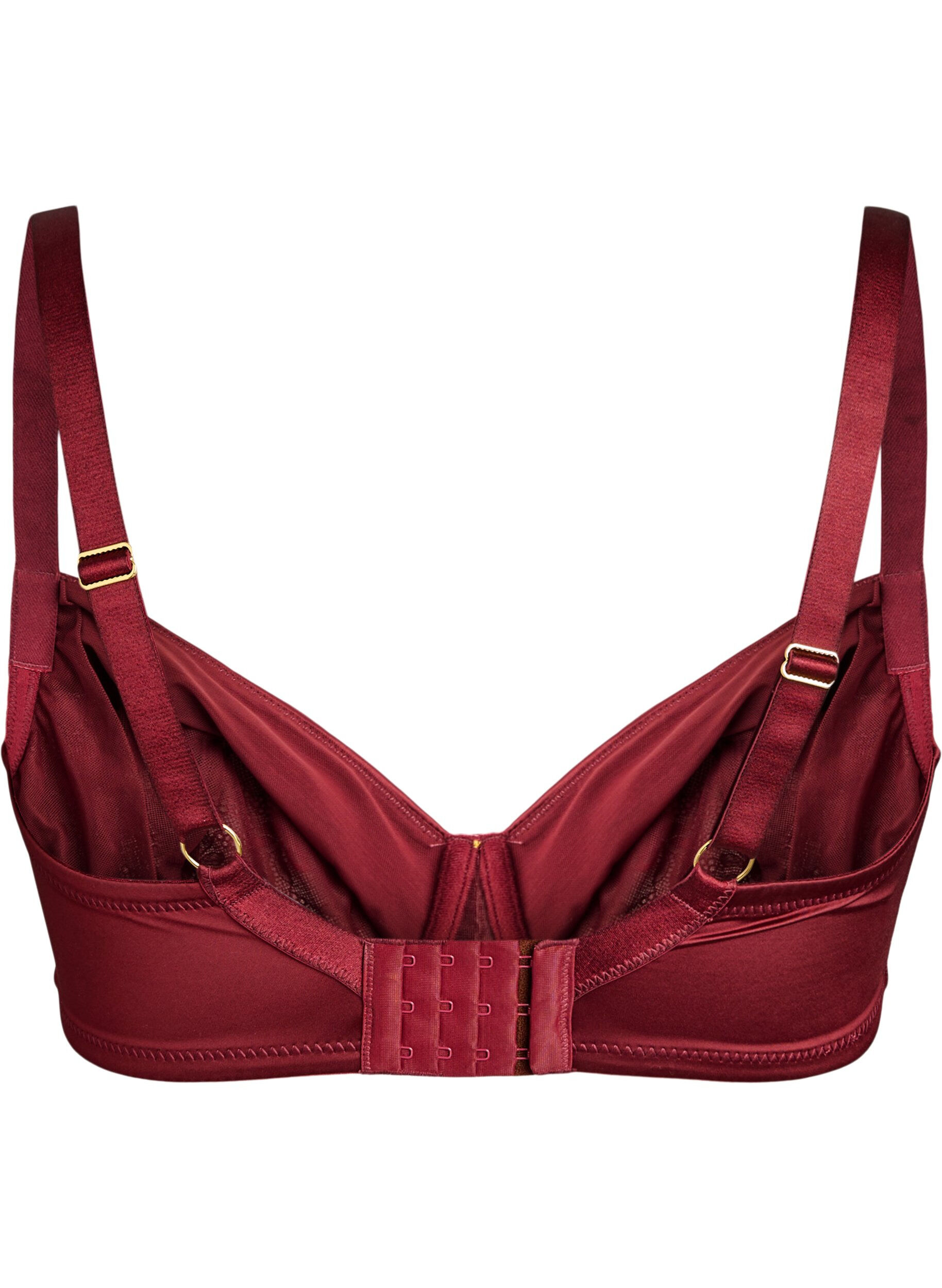 ZizziSoutien-gorge embo&icirc;tant en microfibre brillante, Bordeaux fonc&eacute;, Packshot image number 1