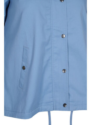 Veste Parka courte à capuche et bas ajustable, Blue Shadow, Packshot image number 3