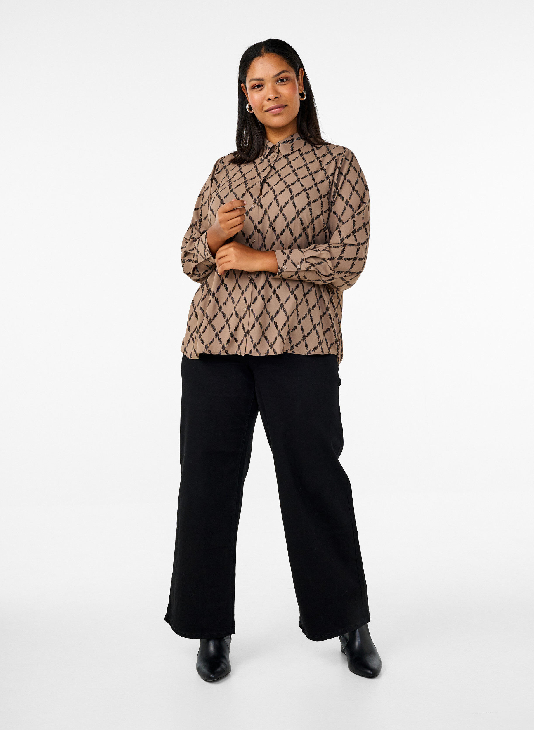 ZizziShirt met patroon en lange mouwen, Grafic AOP, Model image number 3