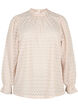 Blouse met lange mouwen en gedessineerde textuur, Whisper Pink, Packshot image number 0