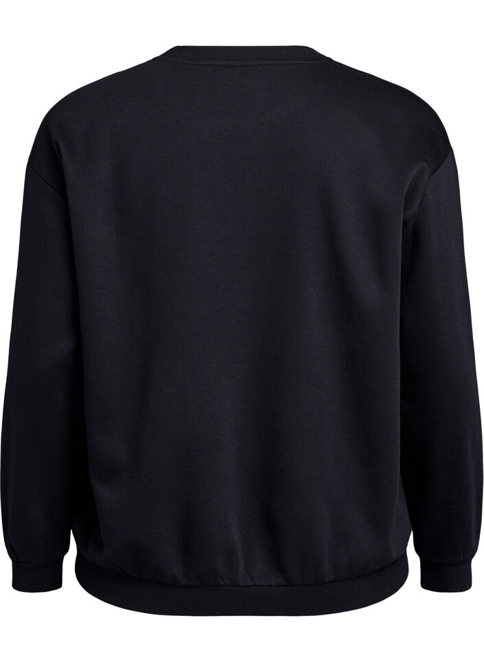 Sweatshirt avec motif à l'avant, Noir, Packshot image number 1