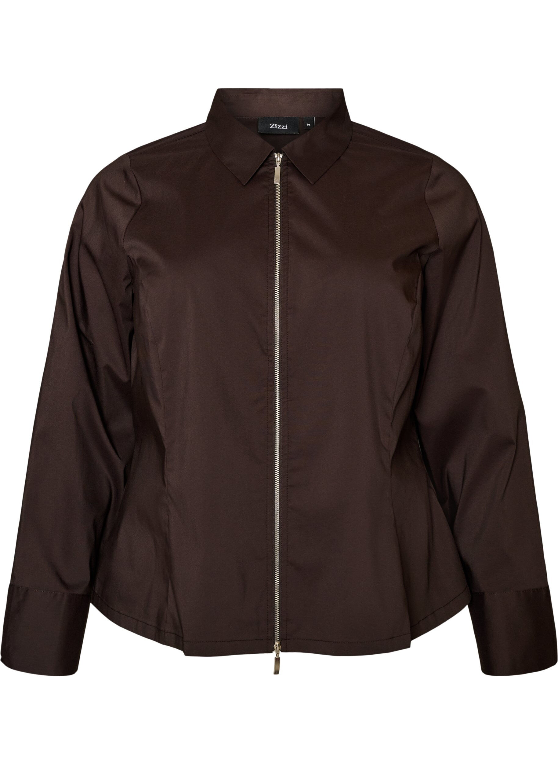 Chemise courte avec un zip &agrave; double curseur