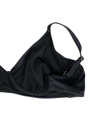 Haut de bikini à armatures et détails plissés, Black, Packshot image number 3