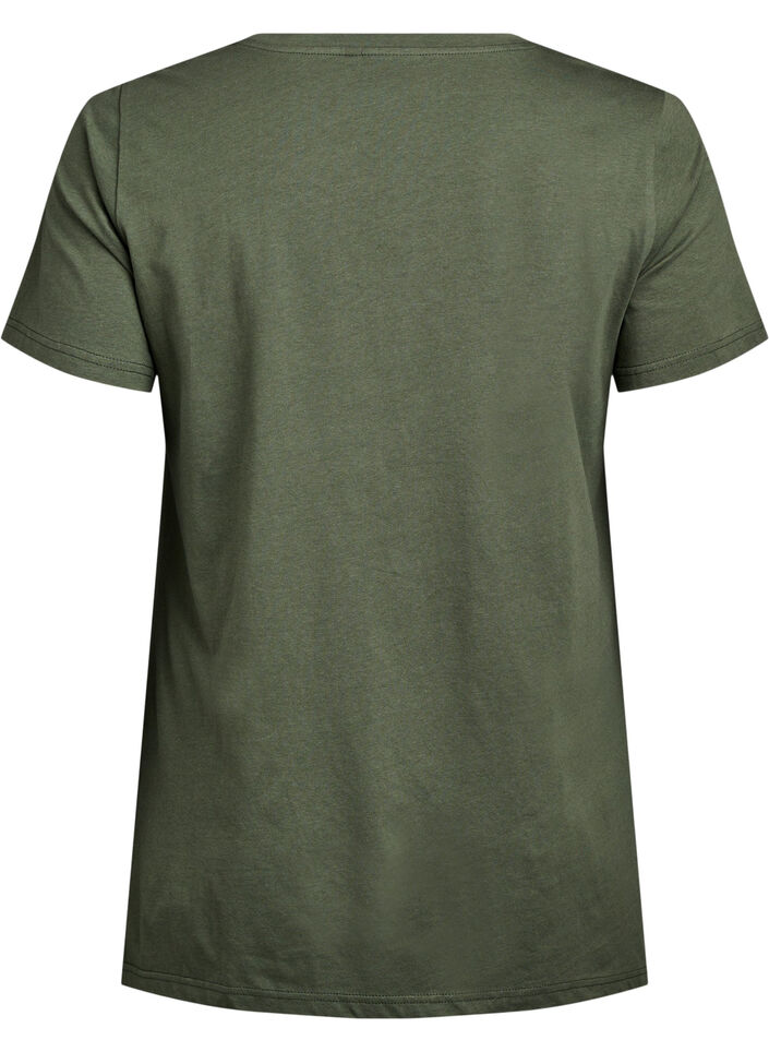T-shirt met ronde hals en A-lijn vorm, Groen, Packshot image number 1