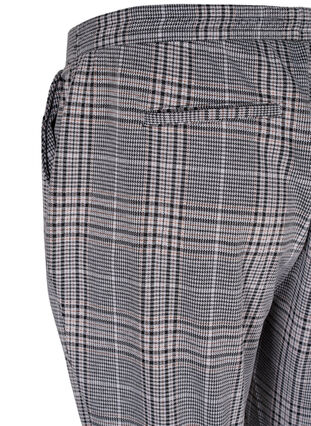 Geknipte Maddison broeken met geruit patroon, Black Check, Packshot image number 3