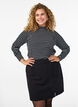 Jupe courte en jersey avec fente, Noir, Model image number 0