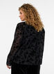 Blouse en maille ouverte devant avec motif floral, Noir, Model image number 2