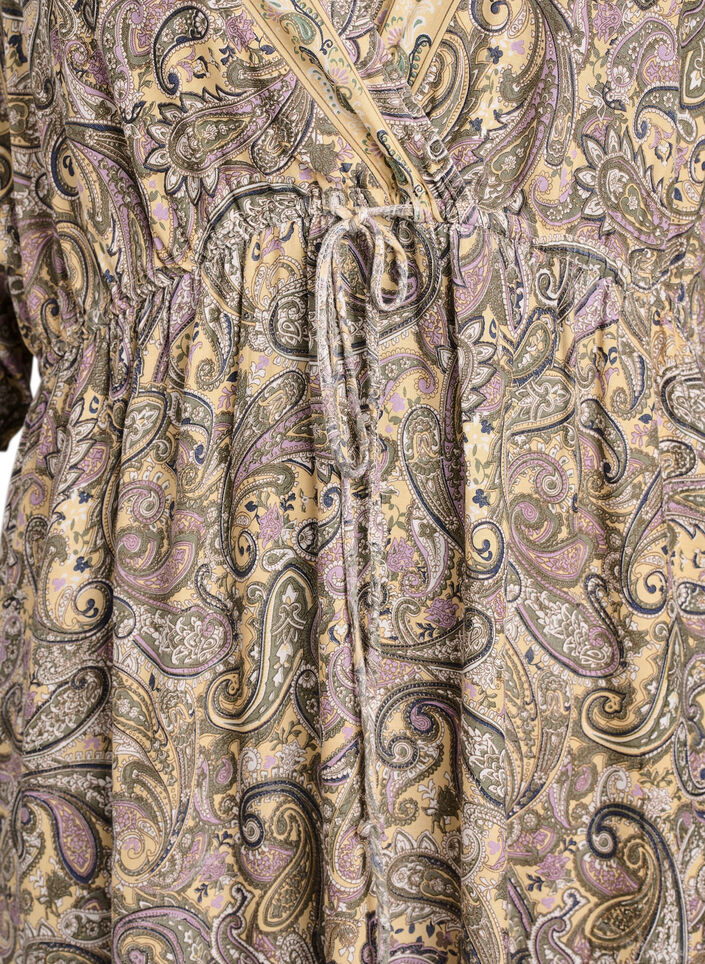Maxi-jurk van viscose met een paisleyprint, Geel, Packshot image number 2