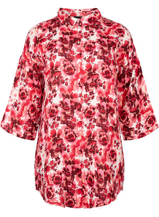 Lang shirt met all-over print, Pink AOP Flower, Packshot image number 0