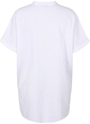 Gestreept overhemd met borstzakken, White/LavenderStripe, Packshot image number 1