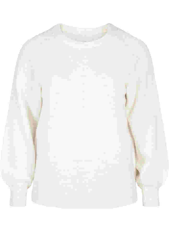 Gebreide blouse met parels, Birch as sample, Packshot image number 0
