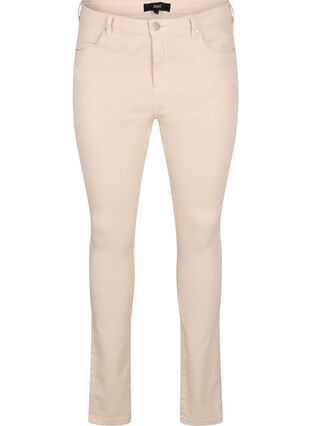 Amy jeans met hoge taille en super slanke pasvorm, Oatmeal, Packshot image number 0