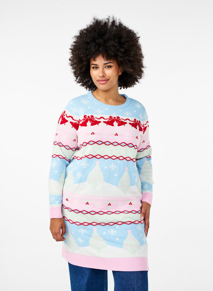 Robes de Noël en tricot, Cerulean Comb, Model image number 0