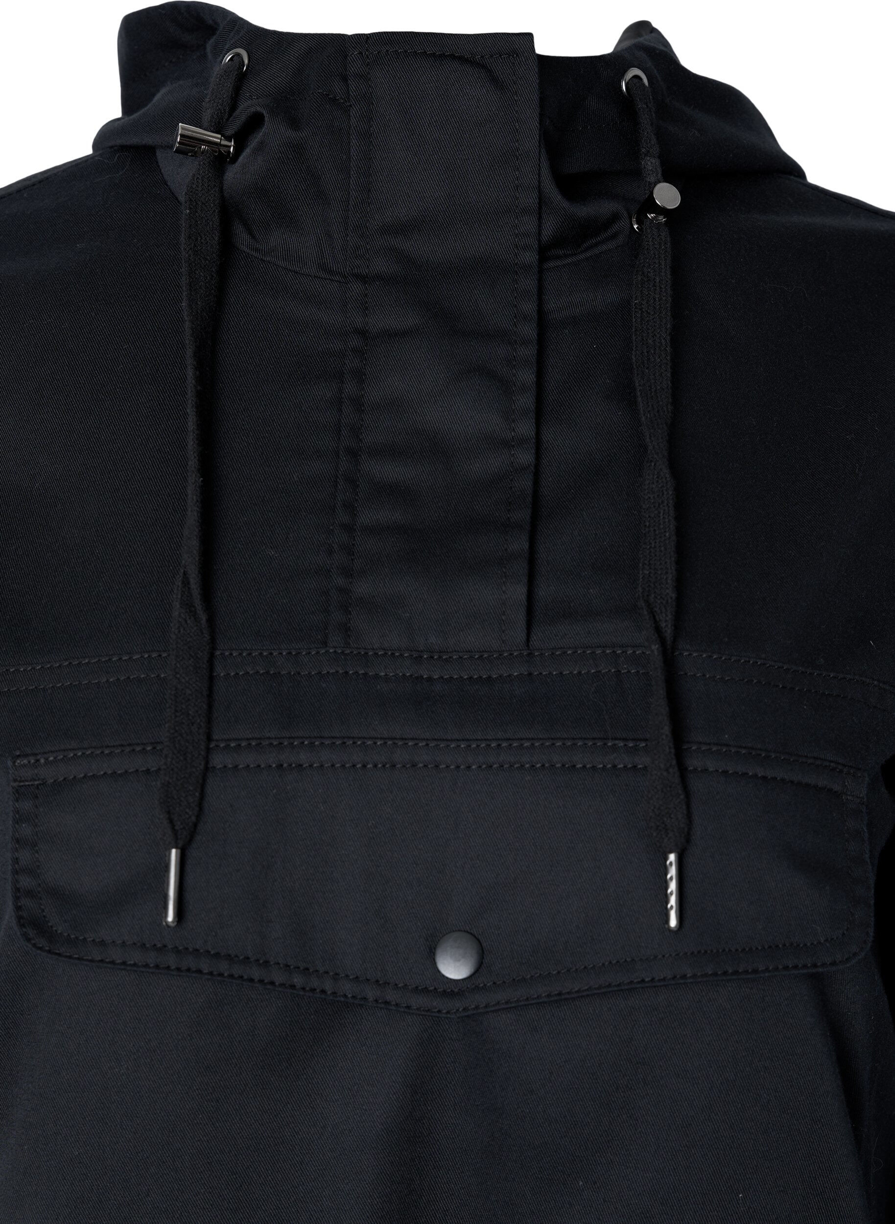 Zizzi Anorak avec capuche et poche, Black, Packshot image number 2