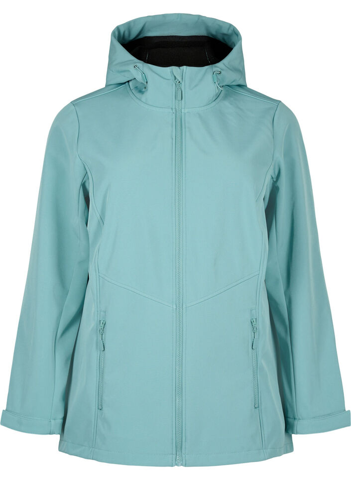 Korte softshell jas met zakken, Arctic, Packshot image number 0