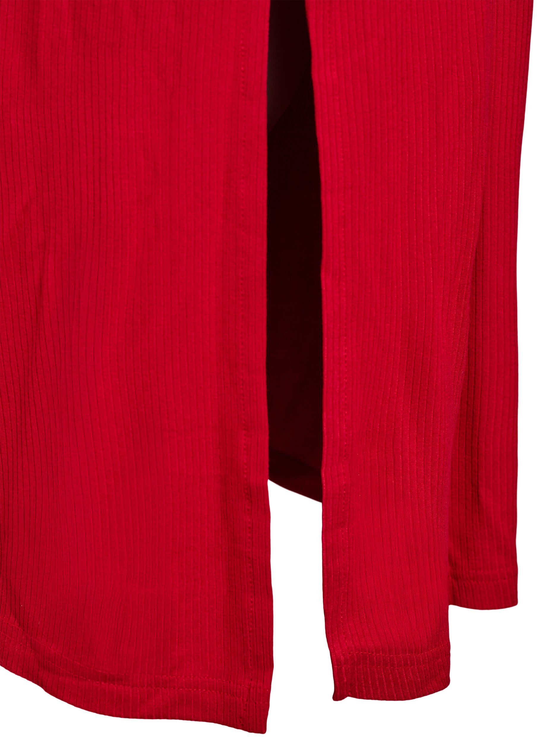 Zizzi Robe c&ocirc;tel&eacute;e sans manches en viscose, Rouge, Packshot image number 3